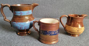 Antique ceramic copper set from the Victorian period