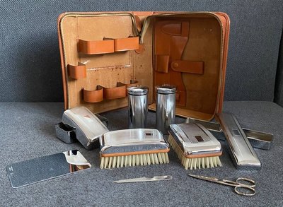 Vintage Traveling Grooming Set Leather №6