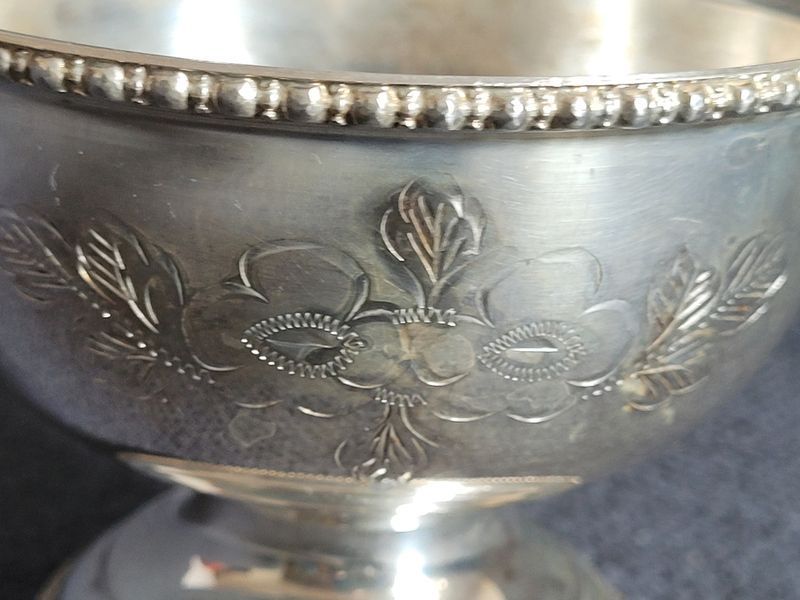 Vintage silver-plated sugar bowl or candy bowl