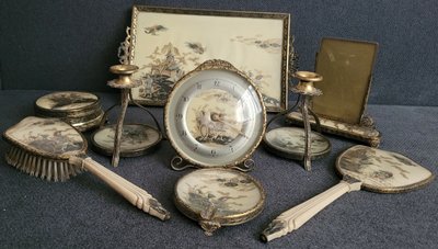 Vintage Ladies vanity set 9 pieces