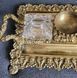 An antique Desktop Inkwell Stand with two crystal inkwells
