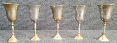 Vintage silver-plated liqueur glasses