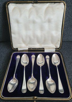 A set of antique silver-plated spoons