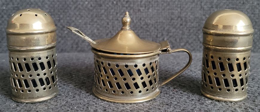 Antique silver-plated cruet set made in England