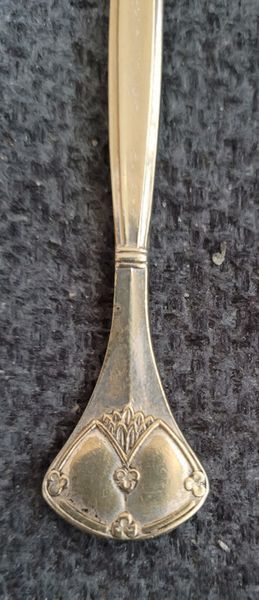 Vintage gold-plated fish spoon and knife