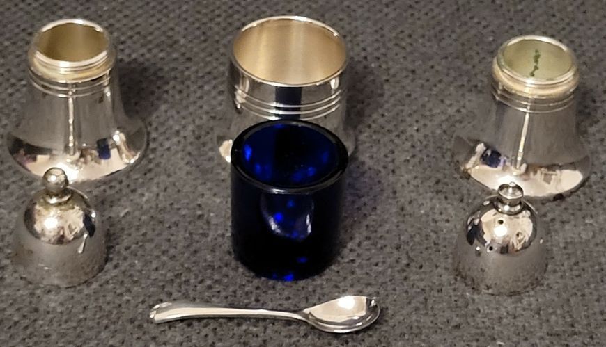Vintage silver-plated cruet set made in England, Sheffield