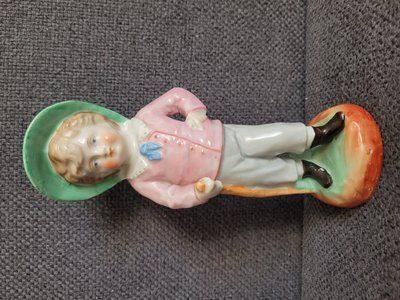 Figura de porcelana de Dresde &laquo; Ni&ntilde;o con remo &raquo;, Conta & Boehme