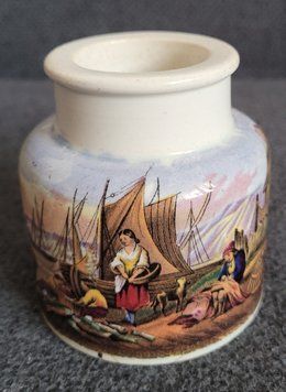 Antique Ceramic pot Prattware mid-19th century