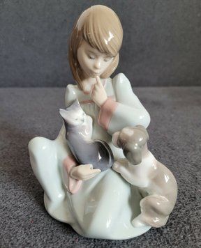 Figura de porcelana Lladro "Siesta felina" n&ordm; 5640 | 1990 | Espa&ntilde;a
