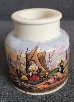 Antique Ceramic pot Prattware mid-19th century