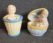 Antique Porcelain Figurine Set Boy and Girl in Baskets Germany
