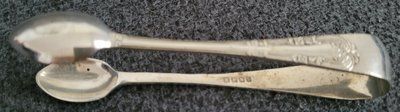 Antique silver-plated sugar tongs