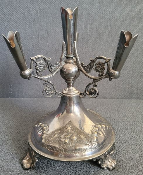 Antique Victorian Silver-plated Candle Holder