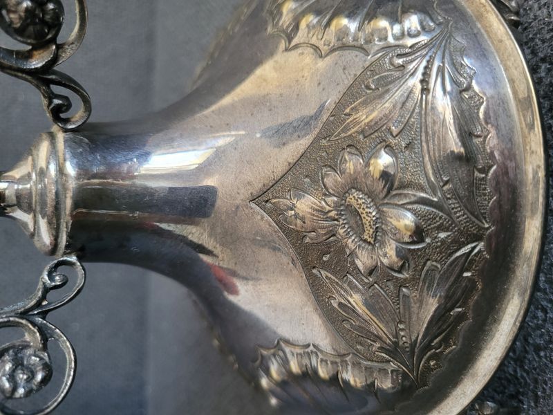 Antique Victorian Silver-plated Candle Holder