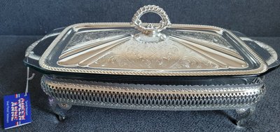 Vintage silver-plated  marmite (serving Dish) Queen Anne