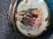 Very rare Antique English Edwardian solid sterling topped hand painted porcelain pot,
