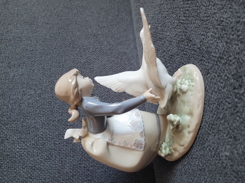 Lladro Porcelain Figurine &ldquo;Wild Goose Chase&rdquo; No.5553 &mdash; Girl with Goose, Collectible Model