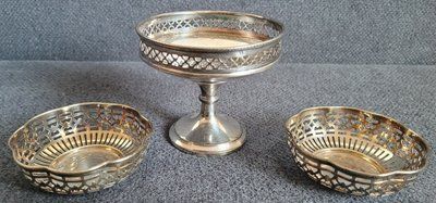 Vintage silver-plated jewelry plates.