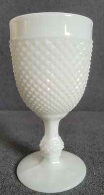 Vintage glass made of English milk glass.