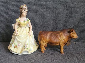 Vintage sada figurek Alfretto D&iacute;vka a b&yacute;k