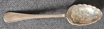 Antique Victorian silver-plated serving spoon