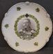 Rare World War I patriotic plate, porcelain, with a portrait of Hindenburg