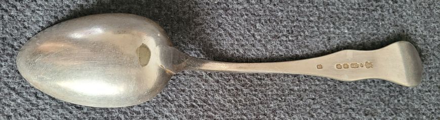 Antique silver-plated spoon and sugar tongs