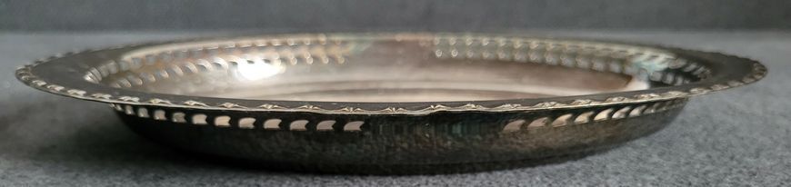 Vintage silver-plated oval dish with a beautiful patina