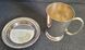 Antique mug Alex Clark Co Ltd and silver-plated plate WILLIAM R.SHIRTCLIFFE & SON