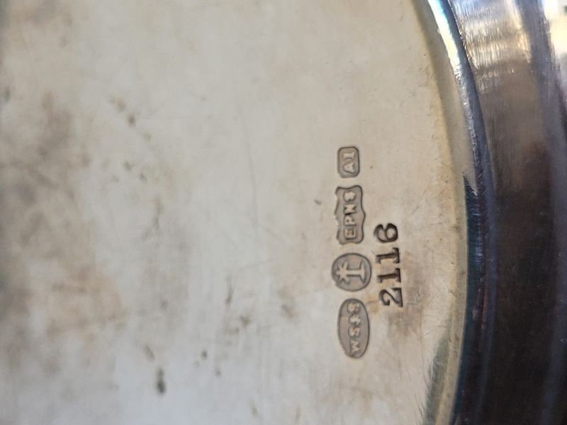 Antique mug Alex Clark Co Ltd and silver-plated plate WILLIAM R.SHIRTCLIFFE & SON