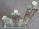 Vintage glass decor with metal filigree.