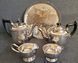 Vintage Silver-plated Tea Set Coffee Pot, Teapot, Sugar Bowl and Creamer and Tray