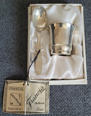 Silver-plated vintage French breakfast set.