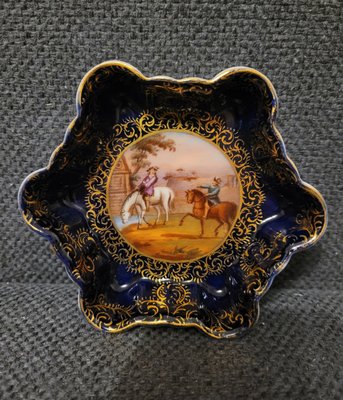 EXCELLENT VIENNA PORCELAIN PIN TRAY / STAND - 19TH CENTURY