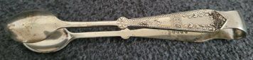 Antique silver-plated sugar tongs