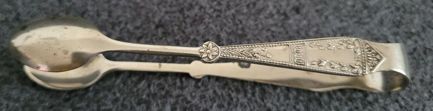 Antique silver-plated sugar tongs