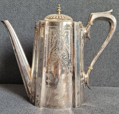 Antique Silver-Plated Coffee Pot c.1875 by James Dixon & Sons Britannia