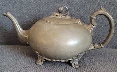 Antique metal teapot of the mid-19th century.
