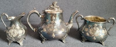 Antique silver-plated tea set