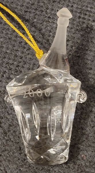 Crystal bottle and bucket for champagne Gorham lead crystal 2000 release