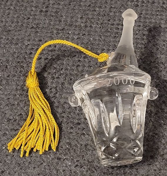 Crystal bottle and bucket for champagne Gorham lead crystal 2000 release
