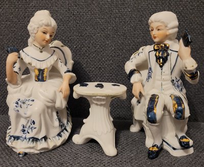 Vintage Victorian figurines from biscuit porcelain "Leisure"