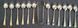 Vintage set of silver-plated tea spoons (12 pieces) and sugar tongs