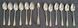 Vintage set of silver-plated tea spoons (12 pieces) and sugar tongs
