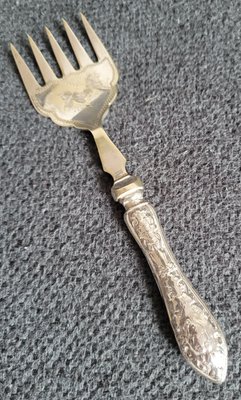 Antique serving fork sterling silver