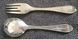 A set Goldsmiths & Silversmiths Co Ltd of antique silver-plated spoons with a large serving spoon