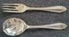 A set Goldsmiths & Silversmiths Co Ltd of antique silver-plated spoons with a large serving spoon