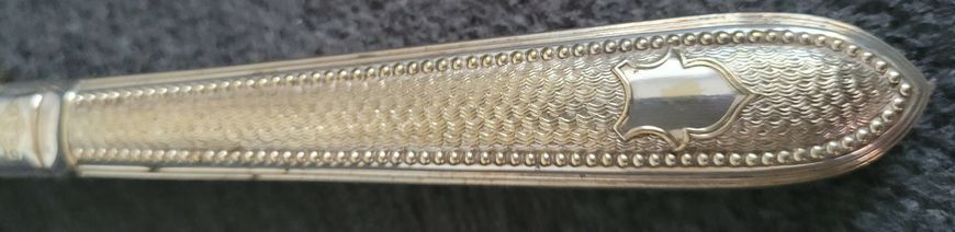 Antique serving set with silver-plated fork and knife
