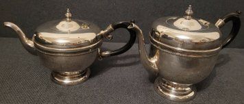 Two silver-plated Teapots Viking Plate Canada EP Copper Lead Mounted.