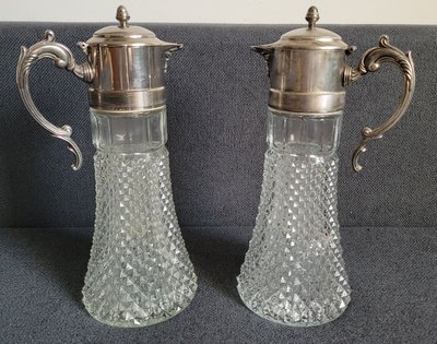 Two large vintage decanters/jugs/decanters made of original English crystal